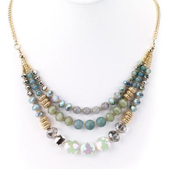 3 Strand Faceted Bead Chain Necklace
