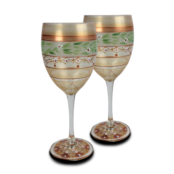 Gold Mosaic Wine Glass