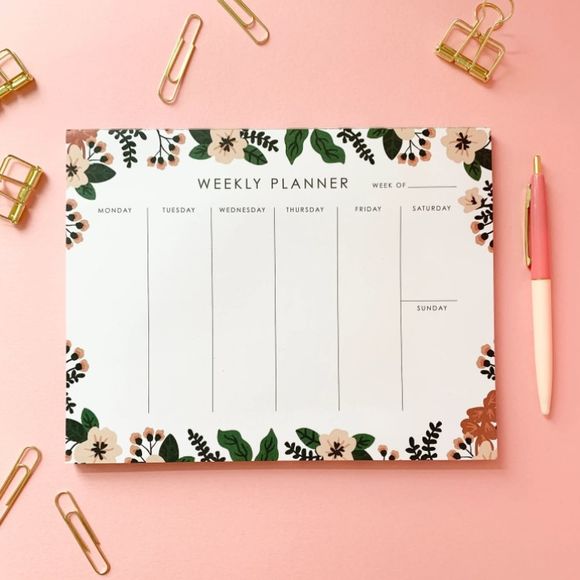 Pink Floral Weekly Planner
