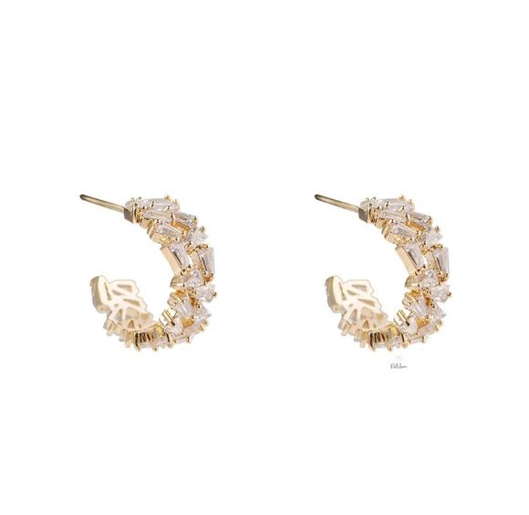 Gold Plated Crystal Hoops