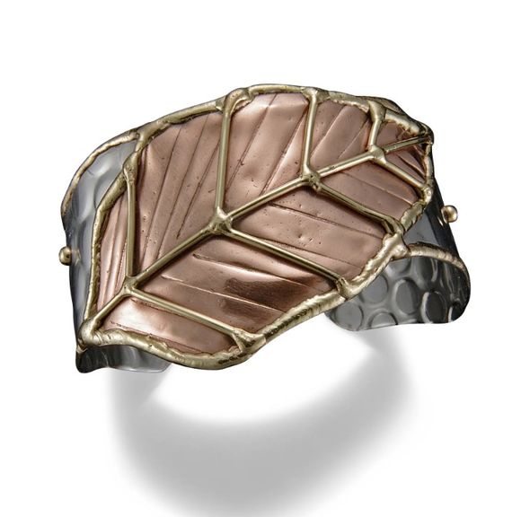 Mixed Metal Leaf Cuff