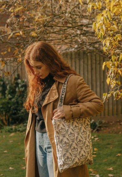 White Skull Tote Bag