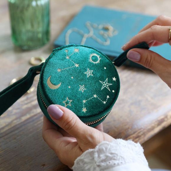 Starry Teal Jewellery Case