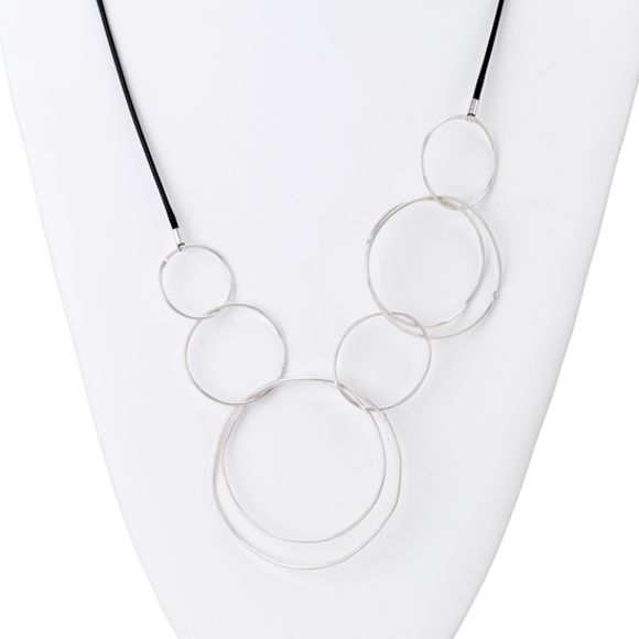 Silver Plated Multi-Hoop Necklace