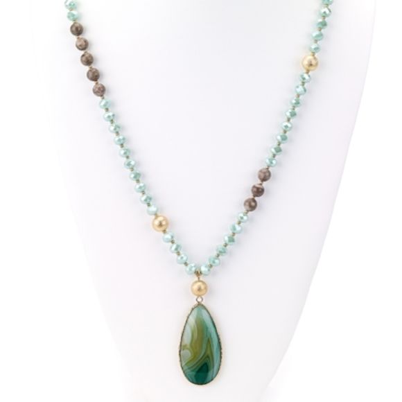 Teardrop Agate Stone Necklace